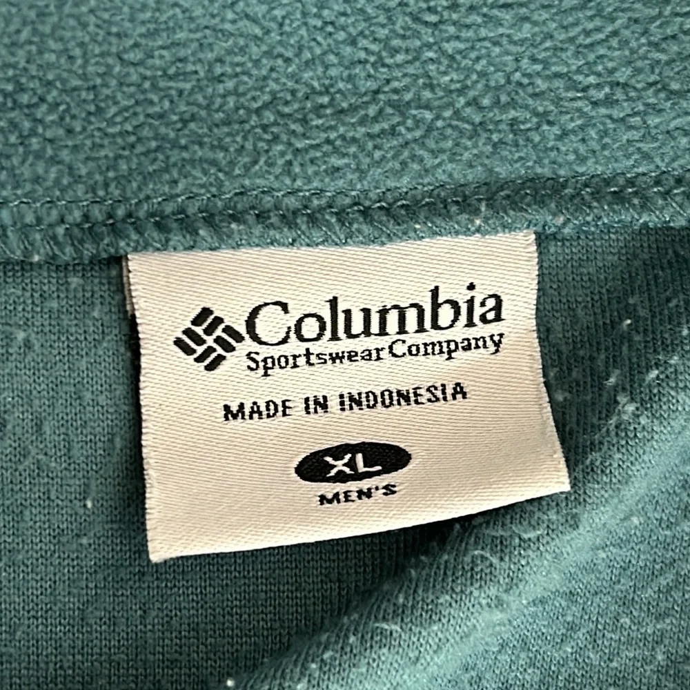 Columbia Men’s Size XL Blue Green 1/4 Zip Fleece Pullover Long Sleeve Shirt